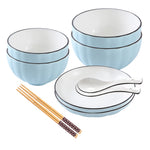 Blue Ceramic Dinnerware Set of 6