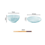 Light Blue Ceramic Dinnerware Set of 10