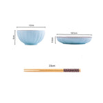 Blue Ceramic Dinnerware Set of 10