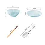 Light Blue Ceramic Dinnerware Set of 8