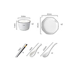 Diamond Pattern Ceramic Dinnerware Set of 4