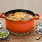 Cast Iron Porcelain Casserole 5L Orange 26cm