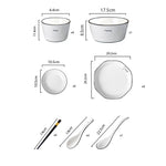 Diamond Pattern Ceramic Dinnerware Set of 13