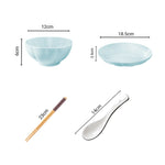 Light Blue Ceramic Dinnerware Set of 10