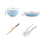 Blue Ceramic Dinnerware Set of 10
