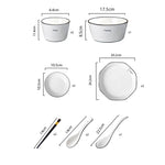 Diamond Pattern Ceramic Dinnerware Set of 8