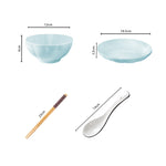 Light Blue Ceramic Dinnerware Set of 4