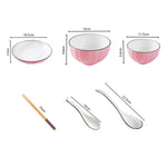 Pink Ceramic Dinnerware Set of 5