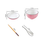 Pink Ceramic Dinnerware Set of 4