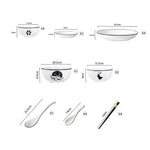 White Antler Printed Ceramic Dinnerware Set of 13