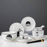 White Antler Printed Ceramic Dinnerware Set of 13