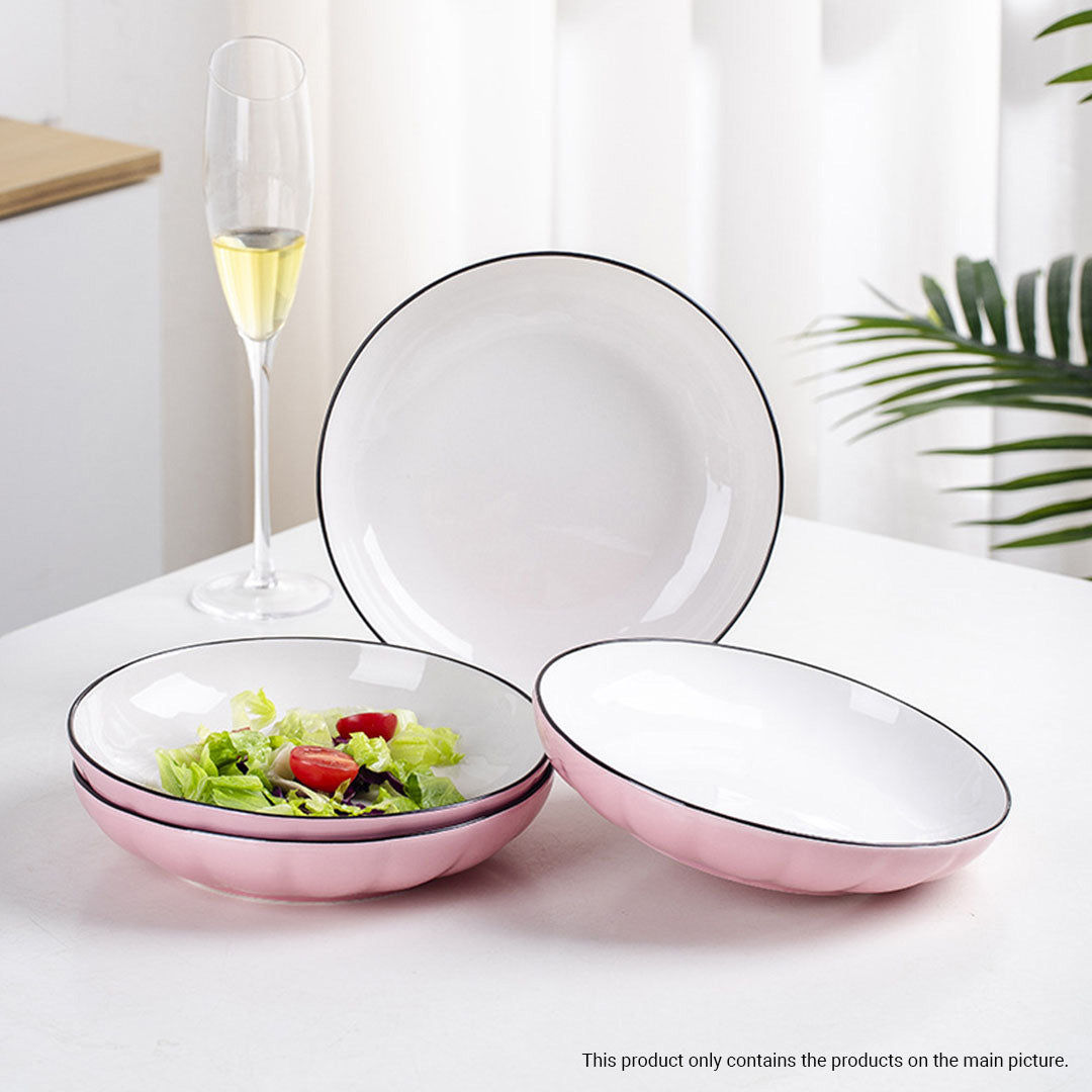 Pink Ceramic Dinnerware Set of 4