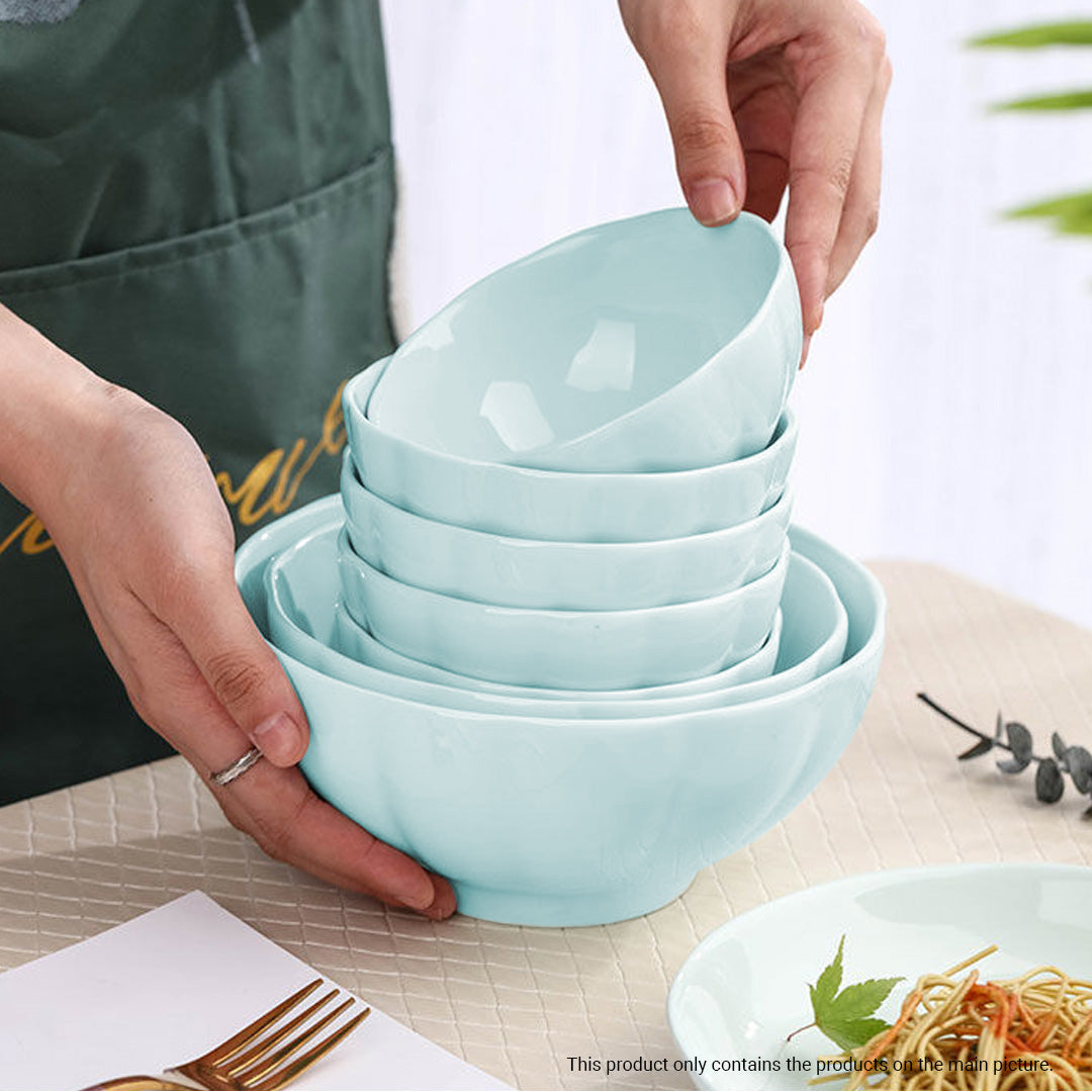 Light Blue Ceramic Dinnerware Set of 8