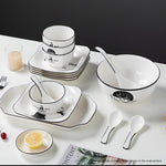 White Antler Printed Ceramic Dinnerware Set of 13