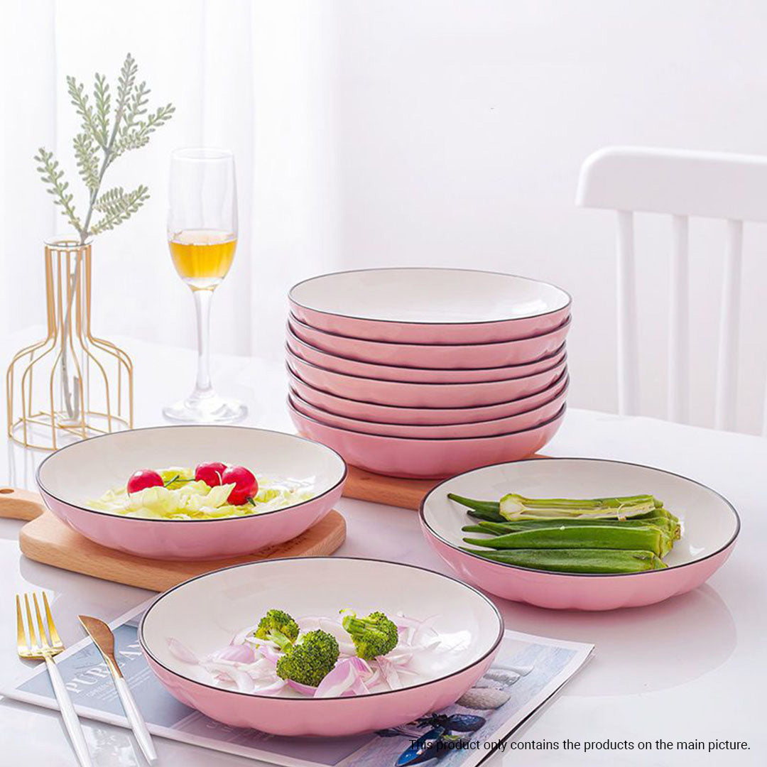 Pink Ceramic Dinnerware Set of 4