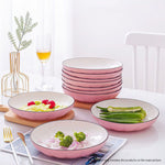 Pink Ceramic Dinnerware Set of 4