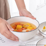 White Japanese Style Ceramic Dinnerware Set of 6