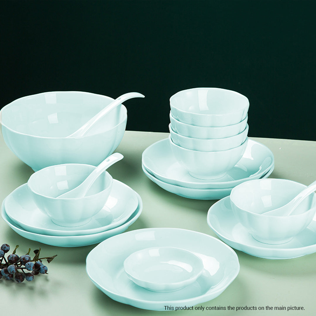 Light Blue Ceramic Dinnerware Set of 8