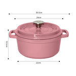 Cast Iron Porcelain Casserole 3.6L Pink 24cm