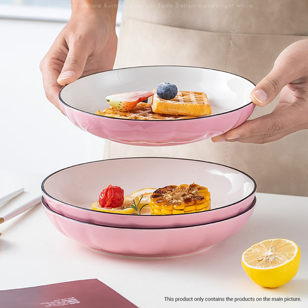 Pink Ceramic Dinnerware Set of 4