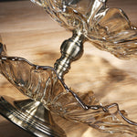 2 Tier Crystal Glass Fruit Bowl