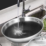 18/10 Stainless Steel 30cm Frying Pan Non Stick Interior with Lid
