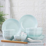 Light Blue Ceramic Dinnerware Set of 8