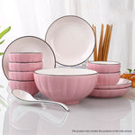 Pink Ceramic Dinnerware Set of 5