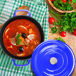 Cast Iron Porcelain Casserole 3.6L Blue 24cm