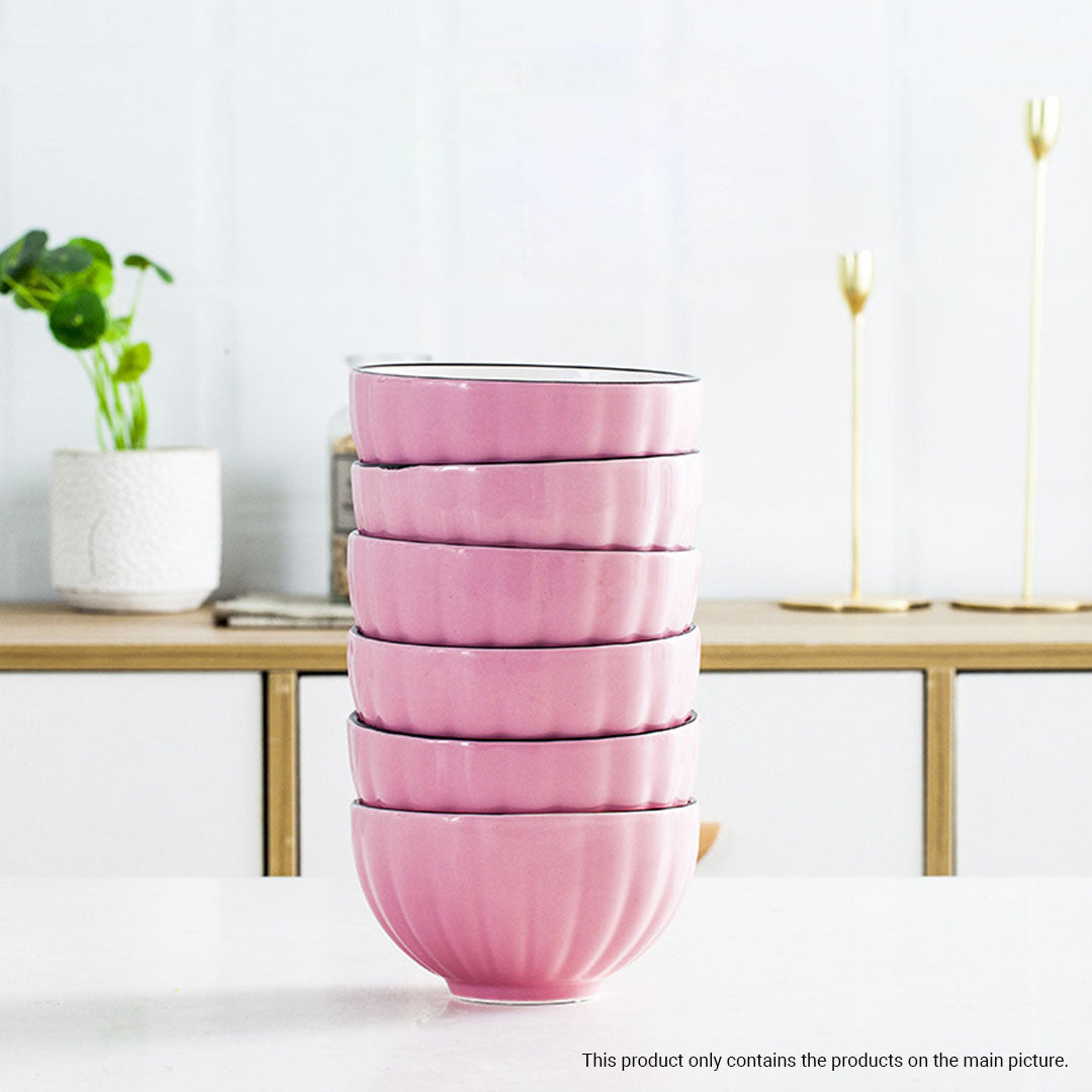 Pink Ceramic Dinnerware Set of 5