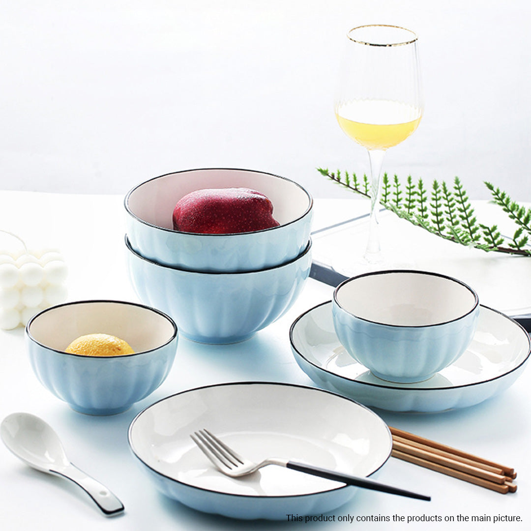 Blue Ceramic Dinnerware Set of 10