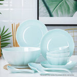 Light Blue Ceramic Dinnerware Set of 8