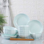 Light Blue Ceramic Dinnerware Set of 8