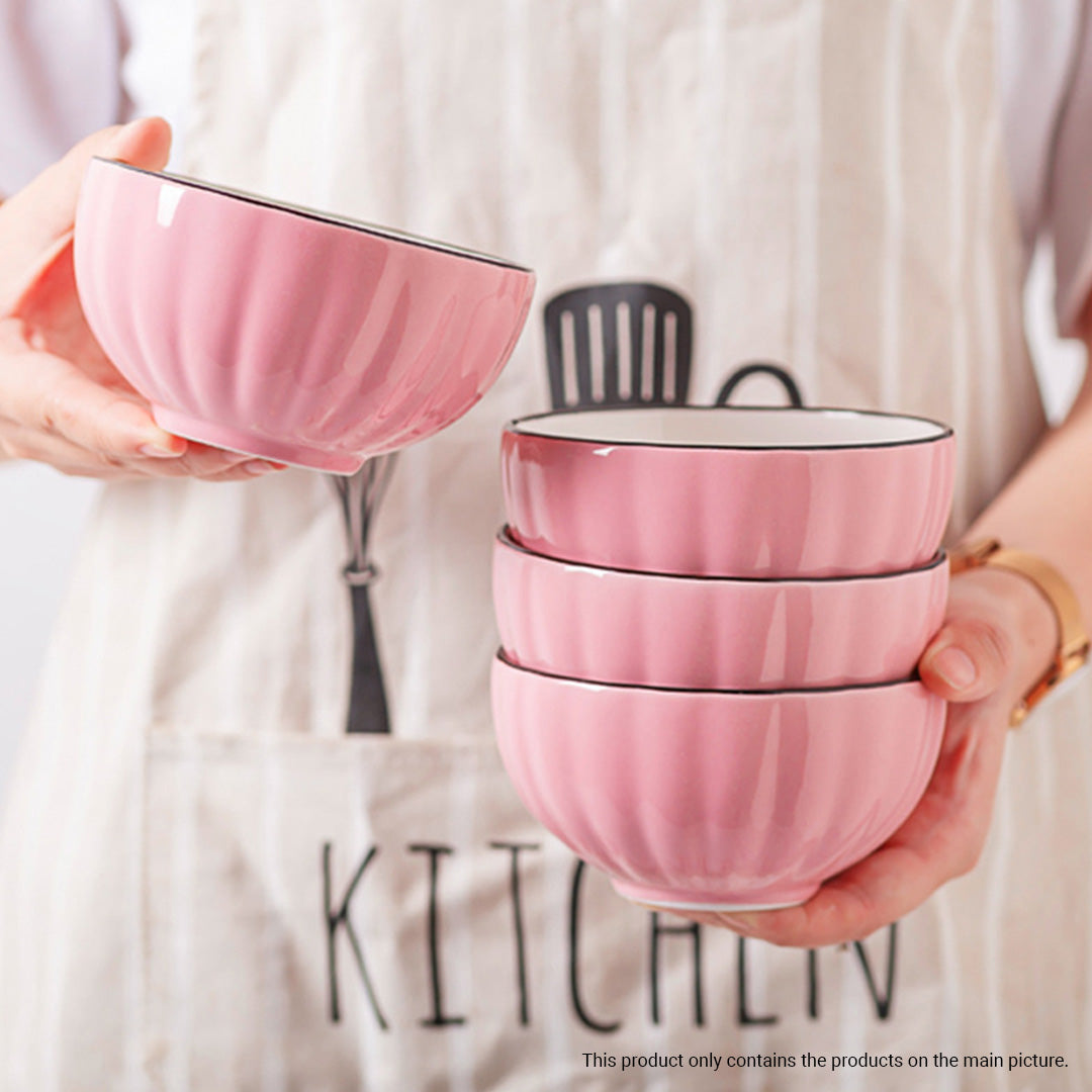 Pink Ceramic Dinnerware Set of 4