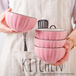 Pink Ceramic Dinnerware Set of 4