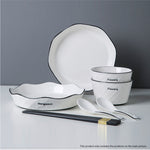 Diamond Pattern Ceramic Dinnerware Set of 8