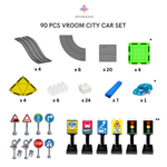 90pcs Vroom Car City Magnetic Brick Car Set | Educational | Stem Learning