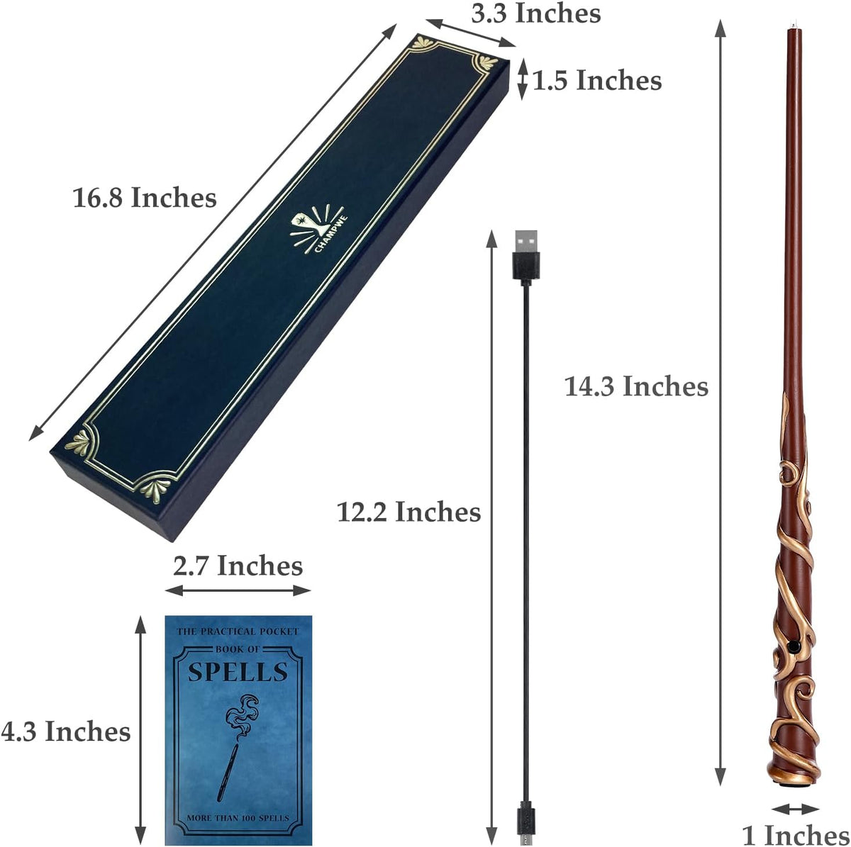 Light Up Magic Wizard Wand Rechargeable Illuminating Toy