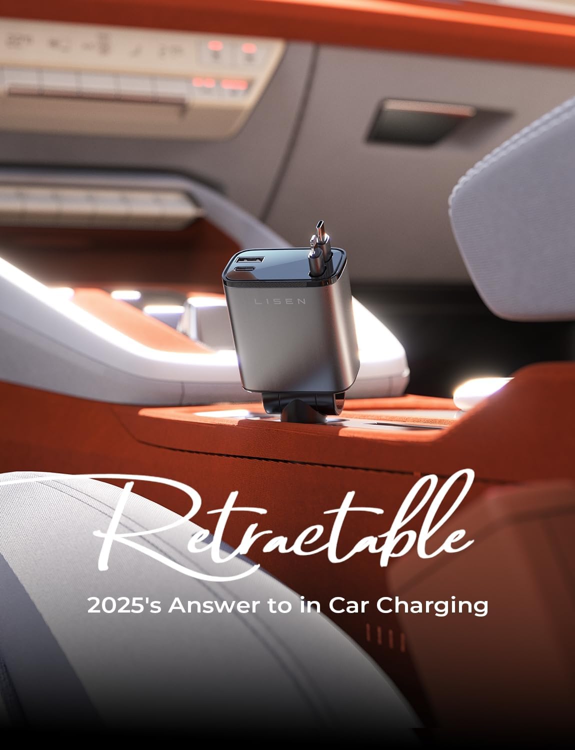 Retractable Car Charger, 4 in 1 Fast Car Charging