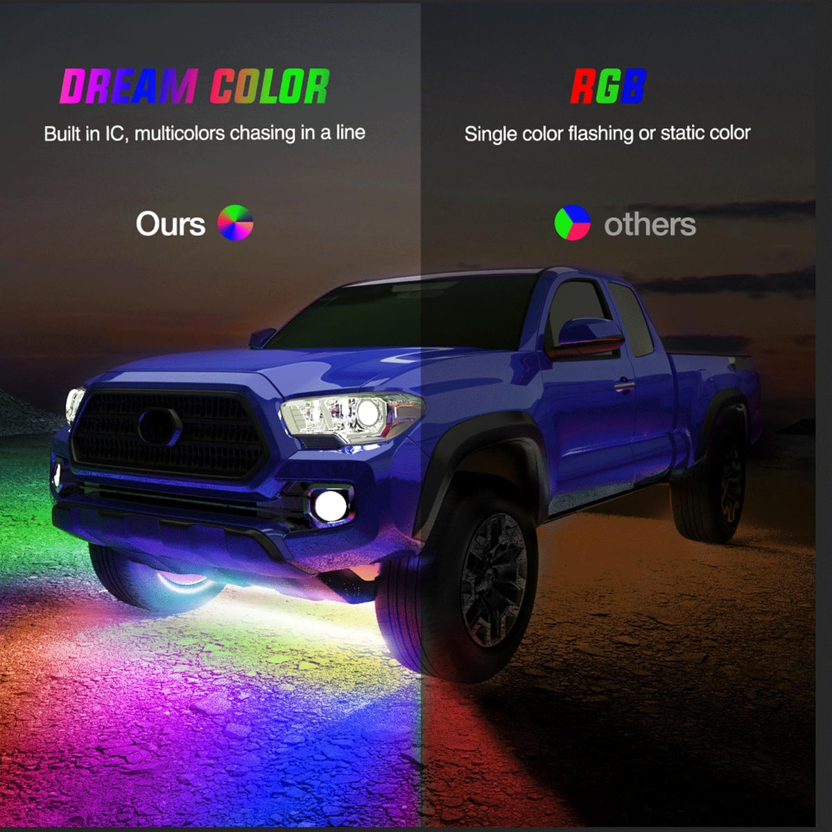 Car Underglow Neon Accent Strip Lights 300 LEDs Multi Color RGB-IC