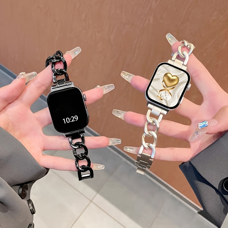 Women Smart Watch with Fashion adjustable denim chain bracelet