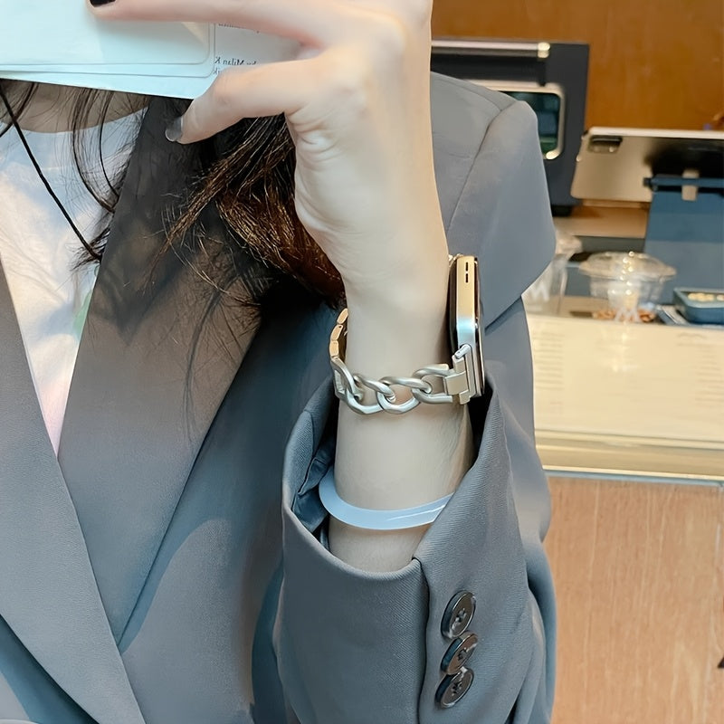 Women Smart Watch with Fashion adjustable denim chain bracelet
