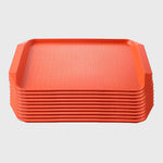 Rectangular Serving Tray Set of 10 Orange