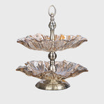 2 Tier Crystal Glass Fruit Bowl