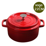 Cast Iron Porcelain Casserole 2.7L Red 22cm