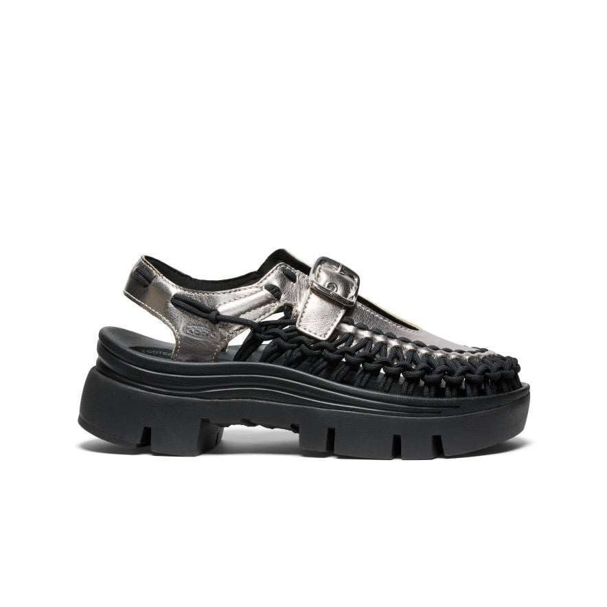 All Gender UNEEK PLT Mary Jane Sneaker|Silver/Black