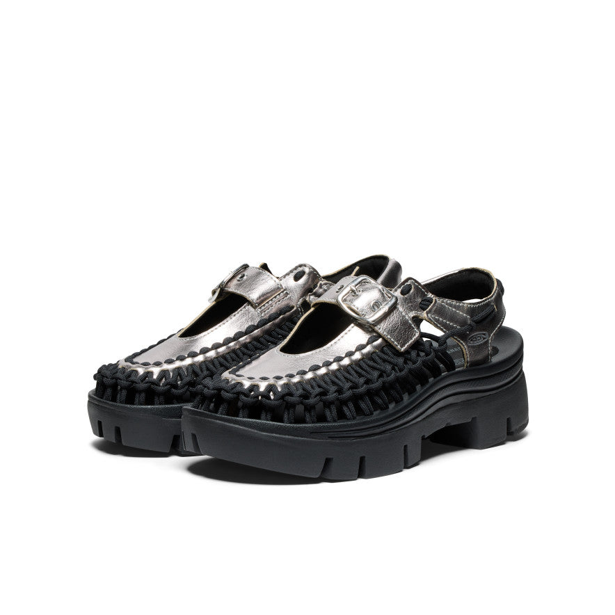 All Gender UNEEK PLT Mary Jane Sneaker|Silver/Black