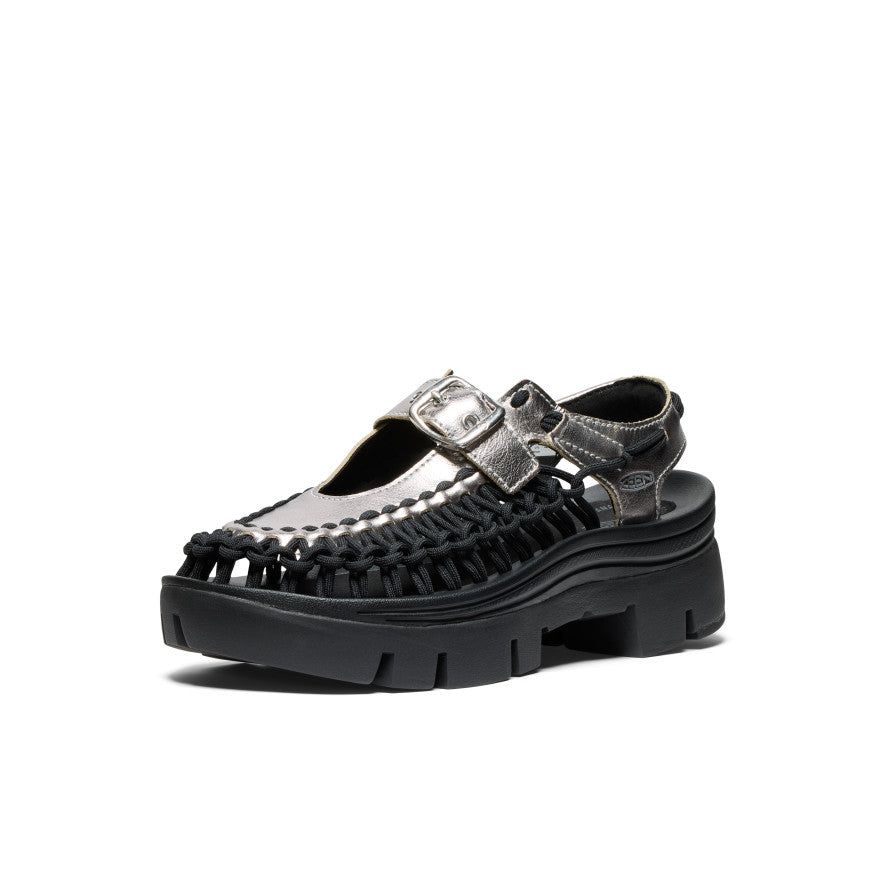 All Gender UNEEK PLT Mary Jane Sneaker|Silver/Black