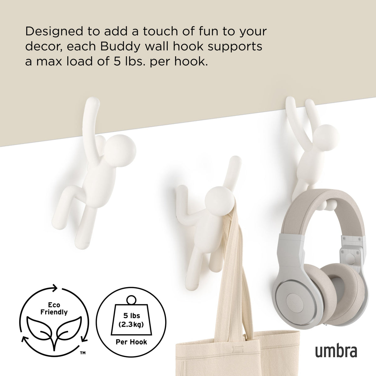 Buddy Wall Hooks, Set of 3