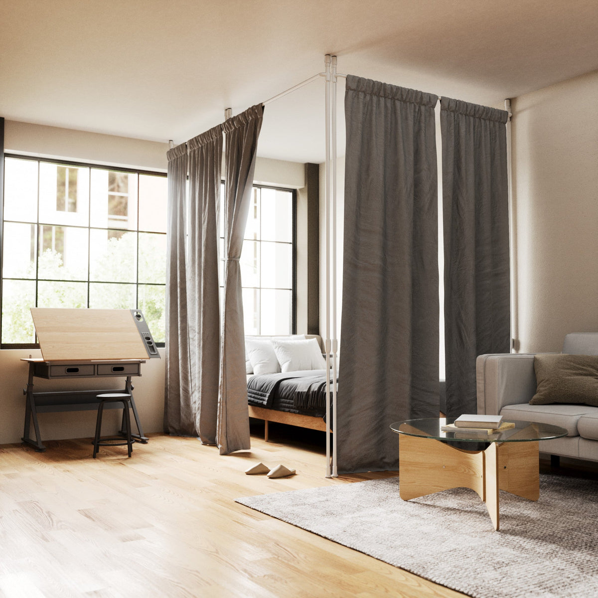 Anywhere Curtain Rod & Room Divider